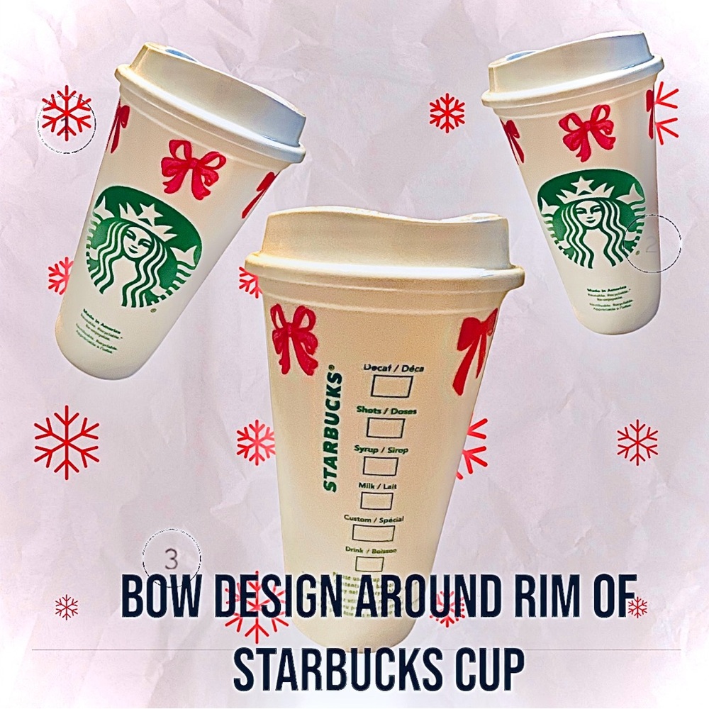 Starbucks Holiday Cup with Red Bow Design